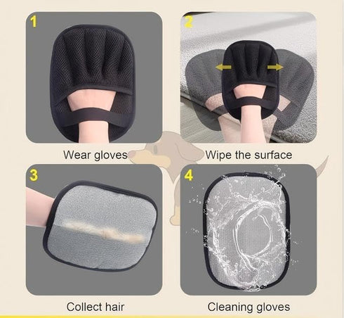 Generic Pet Hair Removal Glove for Cats Dogs - Electrostatic, Gentle | Works on Couch, Carpet, Car Seats & Laundry