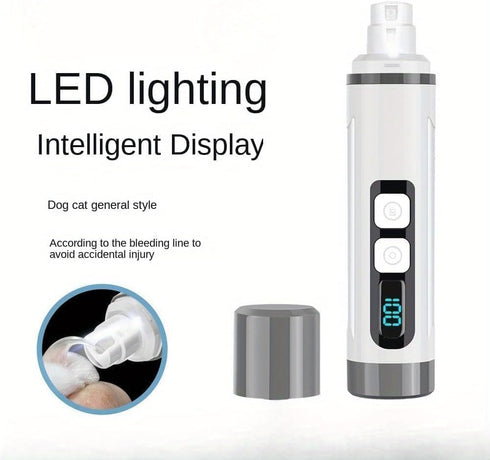 Quiet-2025 Trimmer Dog Nail Grinder Release Ultra-Quiet Dog & Cat Nail Grinder with LED Light & Battery Display