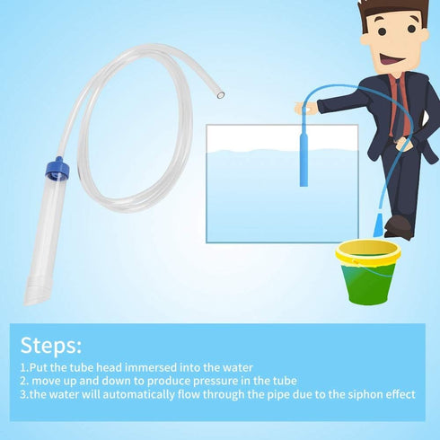 Aquarium Manual Water Changer, Gravel Cleaner Syphon Tube for Fluids Transfer with 59in Long Pipe