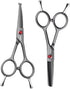 4.5" Dog Grooming Scissors 2 pcs - Curved Scissors for Dog Grooming and Thinning Shears for Small Dog Cat Face Paw