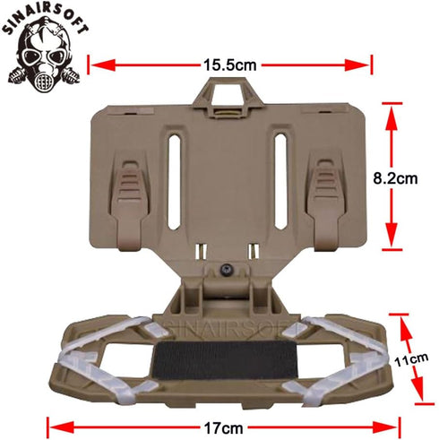 SINAIRSOFT Tactical Vest Phone Holder, MOLLE Plate Carrier Phone Mount for Folded Navigation Board