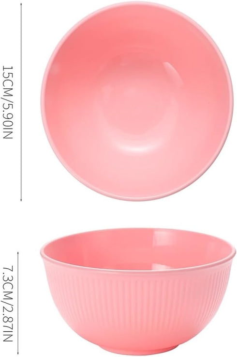 Generic 4/8pcs Meal(8pcs-pink) Pink Vertical Bowl Household Plastic Drop Resistant Rice Outdoor Camping