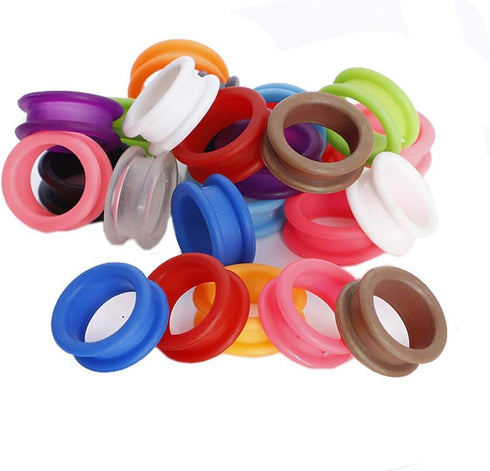 12Pcs Soft Silicone Finger Ring Scissors Grips - Barber Hair Shears Accessories for Pet Grooming, Random Color