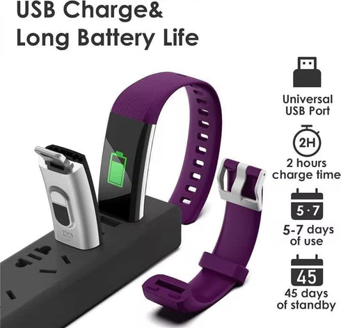 threesheep Fitness Tracker for Men and Women, Waterproof Smart Watch with Activity Tracker and Sleep Monitor (Purple)
