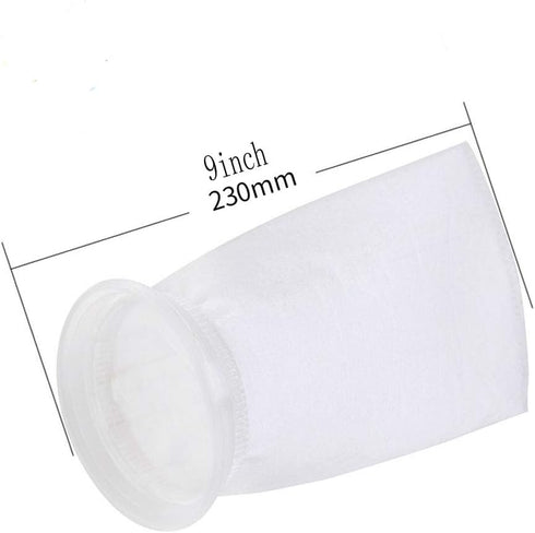 4 Inch Filter Socks 200 Micron by 9 Inch Short Aquarium Felt Filter Sock Bag - Pack of 2