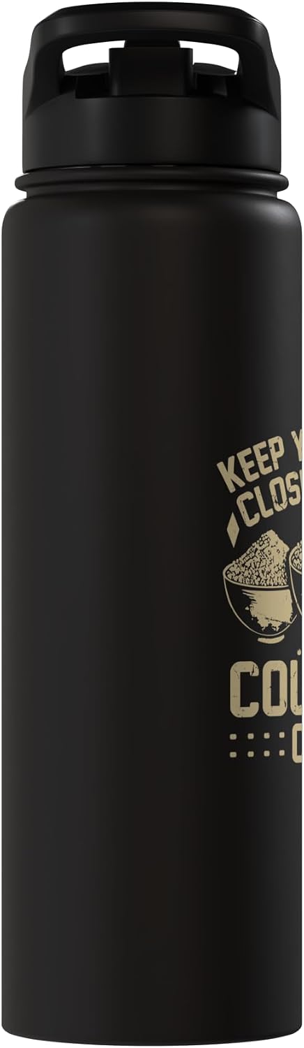 Couscous Lover Gift Keep Your Friends Close and Your Couscous Closer Couscous Stainless Steel Insulated Water Bottle