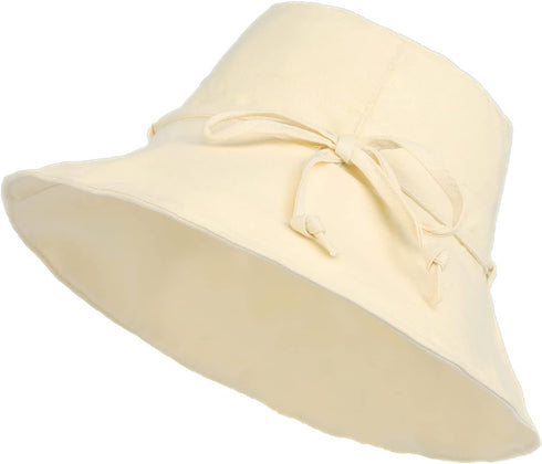 Women Cotton Bucket Sun Hat Summer Wide Brim Beach Hat UV Protection Outdoor Hat Floppy Fishing Hat for Vacay Hiking Travel