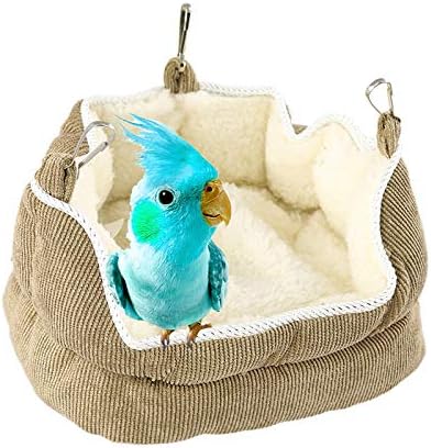 QBLEEV Bird Nest House Winter Warm Bed for Cage, Hanging Hammock Snuggle Hut Tent for Parrot Accessories