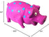 Latex Dog Squeaky Chew Toys, Oink Oink Pig 8.3" with Aqua Dot Stuffed with Cotton