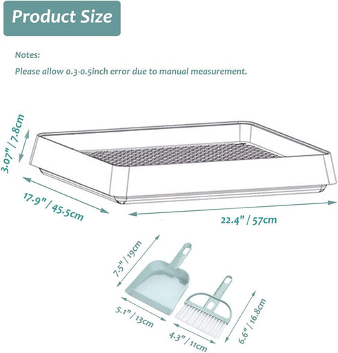 22x18 inches Petlex Rabbit Litter Box with Grate, Extra Large Rabbit Litter Pan for Cage, Bunny Restroom Litter Tray