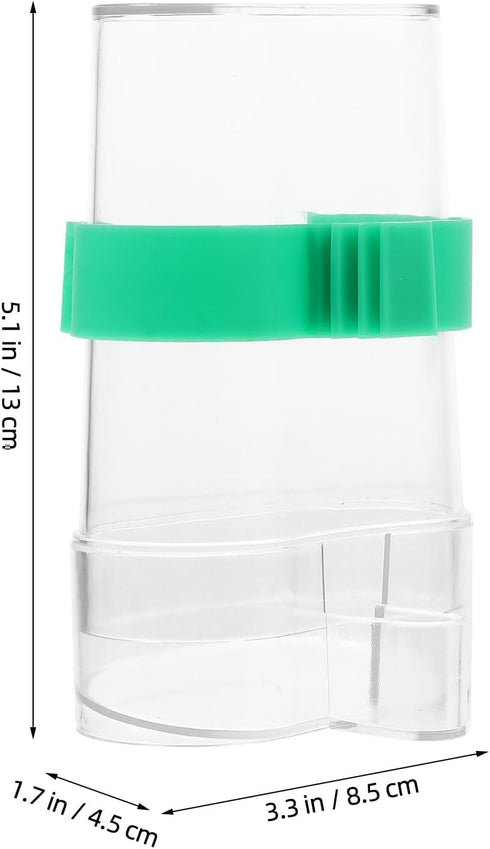 POPETPOP 2Pcs Automatic Bird Water Feeder, Transparent Plastic Water Dispenser for Parakeet Cockatiel Lovebird
