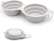 SLSON Collapsible Dog Bowls - Integrated Molding Double Bowl, 2 in 1 Foldable Pet Food & Water Dish for Cats, Hiking,