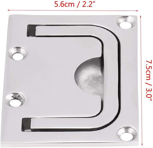 Tbest Flush Ring Pull Handle, Stainless Steel Boat Flush Hatch Locker Cabinet Pull Handle for Marine Yacht Boating