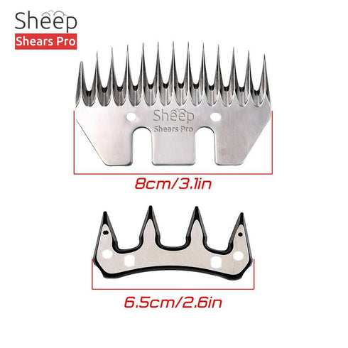 Clipper Blades 13 Tooth Straight Blade Replacement - Universal Sheep Cutter Blades Set with 2 x Oil Lubricant