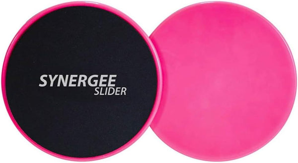 Synergee Core Sliders, Dual Sided Use on Carpet or Hardwood Floors for Abdominal Exercise Equipment