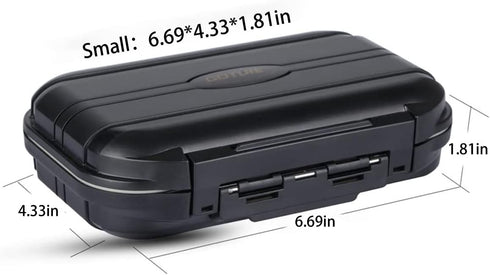 Goture Small Tackle Box, Waterproof Fishing Lure Boxes, 2-Sided Adjustable Small Plastic Case Storage Containers (Black)