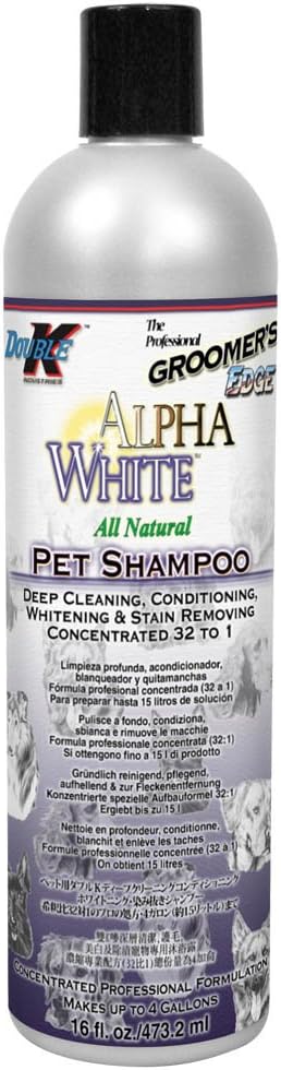 Groomer's Edge Alpha White Pet Shampoo, 16 oz for Dogs