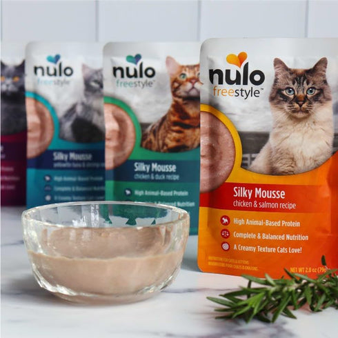 2.8oz (24 Pack) Nulo Freestyle Wet Cat Food Silky Mousse - Yellowfin Tuna & Shrimp, High Protein Grain-Free Cat Food