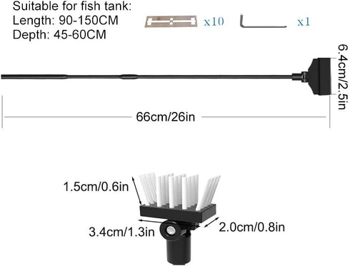 MiOYOOW Aquariums Algae Scraper Cleaner Set, Cleaning Brush with 10 Replacement Blades for Fish Tank