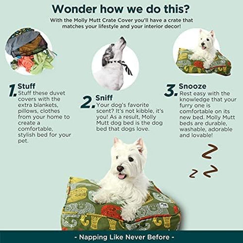 Molly Mutt Water-Resistant Dog Bed Liner, Easy to Clean, Polyester, Small, Gray, 22"x27"x4.75"