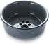 Porcelain Raised Cat or Small Dog Bowls with Heightened Metal Stand, Non-Slip Bottom, 15 Ounces, Grey