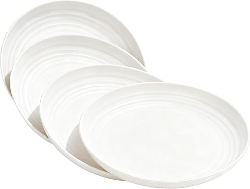 XILEDUO 4 Pcs Unbreakable Wheat Straw Plates Set, 7.8 Inch Reusable Plastic Dinner