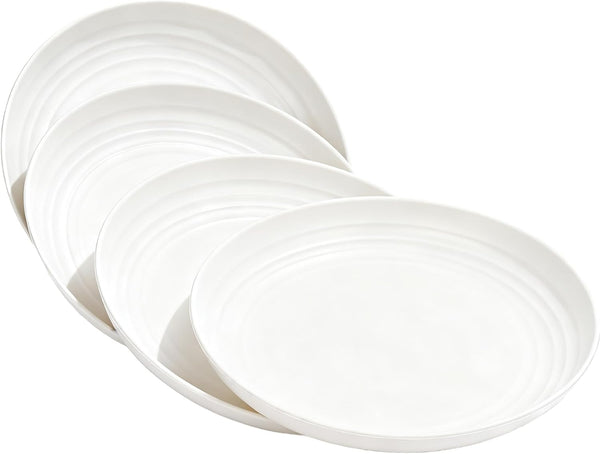 XILEDUO 4 Pcs Unbreakable Wheat Straw Plates Set, 7.8 Inch Reusable Plastic Dinner