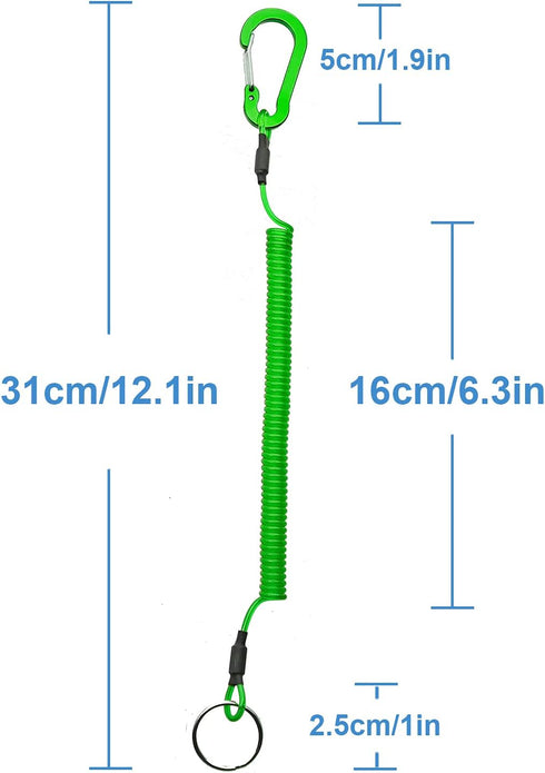 Lix&Rix Retractable Safety Coiled Lanyard with Aluminium Alloy Carabiner Clip, Available in