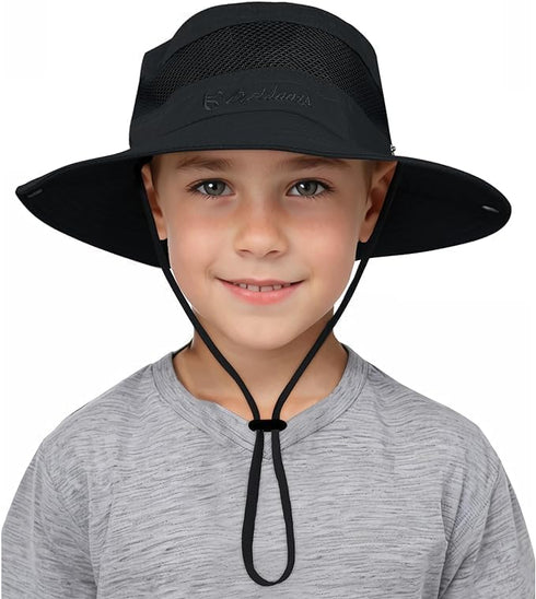 Kids Sun Hat UPF 50+, Sun Protective Bucket Hat for Boys Girls, Wide Brim Summer Beach Fishing Hat