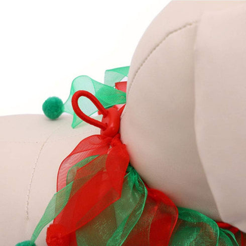 Christmas Pet Collar Ornaments, Adjustable Red Green Holiday Dress Collar for Cat and Dog (L(45CM))