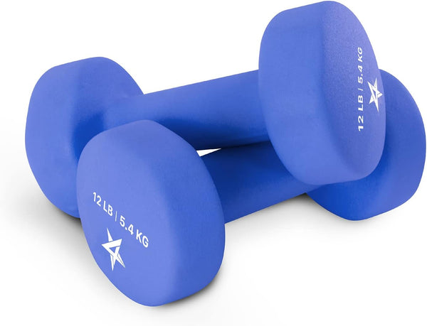 Yes4All Neoprene Coated Dumbbell Hand Weights Set of 2 - Multiple Weight Options, 15 Colors, Anti-roll, Hexagon