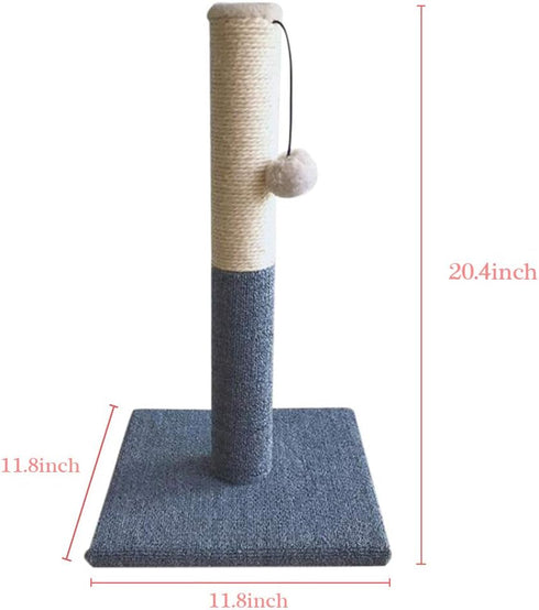 Barelove Tall Cat Scratching Post, Natural Sisal Rope with Interactive Hanging Plush Ball Toy, Durable Cat Claw