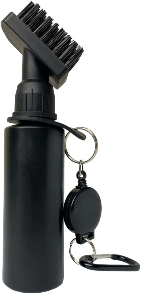 The Golfer's Workshop Deluxe Golf Club Brush Cleaner with Carabiner Clip and Water Bottle, 7.5 Inches