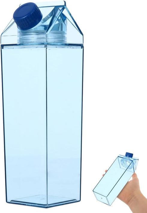 Clear 17Oz Milk Bottle, Leakproof Cap Reusable Drink Container for Juice Soda