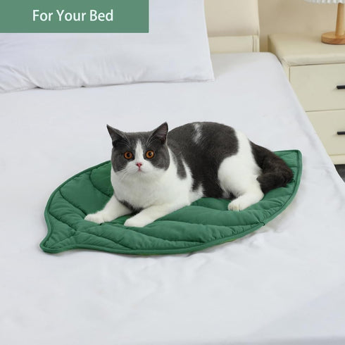 30 20 Inch 2025 Letalong X Leaf Shaped Cotton Cat Bed Pad, Warming Cat Mat, Pet Warming Pad for Cats, Warmer Mat