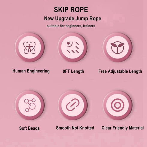 Jump Rope for Kids, Soft Beaded Skipping Rope, Adjustable Length for Fitness and Exercise