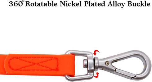 Waterproof Dog Training Leash - 50FT 30FT 15FT 10FT 5FT Heavy Duty Recall Long Lead for All Dog Sizes (10FT, Orange)