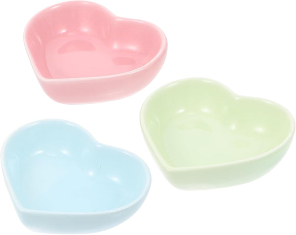 ULTECHNOVO Hamster Ceramic Food Bowl, 3pcs Cute Shape Food Dish for Hamster, Rat, Mice, and Small Animals