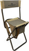 Black Sierra Folding Hunting Stool w/Under Seat Storage Pouch and Carry Strap,