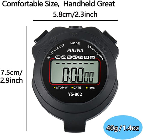 Sports Stopwatch Timer, Single Lap Split Digital Stopwatch for Coaches, Swimming, Running Training (Yellow)