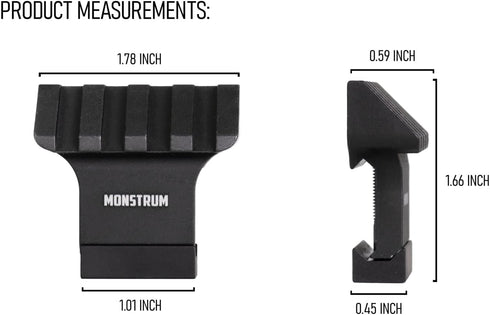 Monstrum 45 Degree Offset Picatinny Rail Mount for Accessories