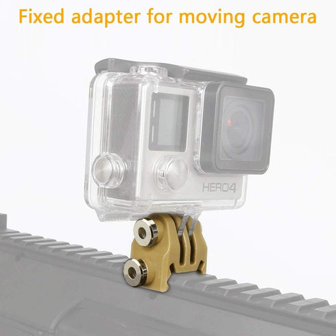 Picatinny Rails Bracket Adapter for GoPro Action Camera (Tan) Airsoft Rail Mounts