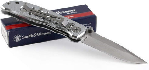 Smith & Wesson Extreme Ops CK105H Folding Knife, 7.3in S.S., 3.2in Drop Point Blade, Aluminum Handle