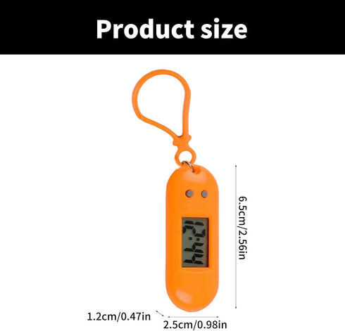 jojnsha Backpack LED Digital Keychain Pocket Watch Portable Miniature Clock for Students Kids Lightweight Timepiece