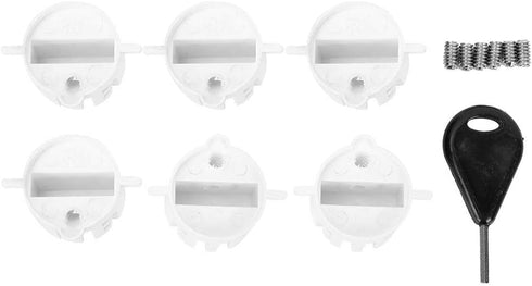 Surf Fin Plug, 6pcs Black/White Plastic Cup Plug for Surfboard Round Surf Fin Plug & Screw Key (White)
