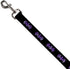 Batman Signal Dog Leash, Black Purple Plaid, 4 Feet Long, 1.0 Inch Wide