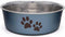 Loving Pets - Bella Bowls - Dog Food Water Bowl No Tip Stainless Steel Pet Bowl No Skid Spill Proof (Large, Blueberry Blue)