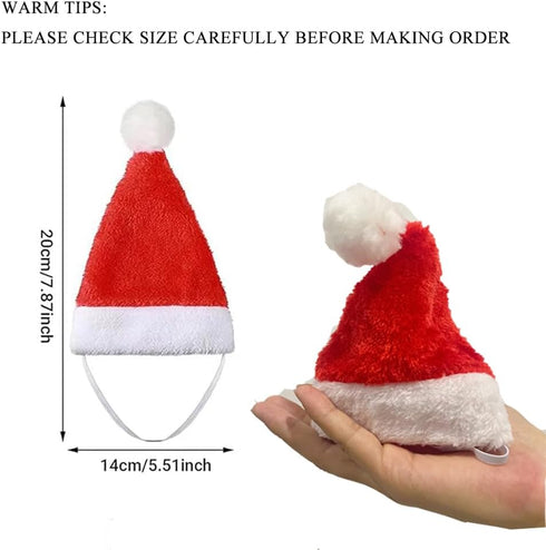 6 Pcs Dog Cat Pet Santa Hat Christmas Costumes for Small Pets, Christmas Photo Props