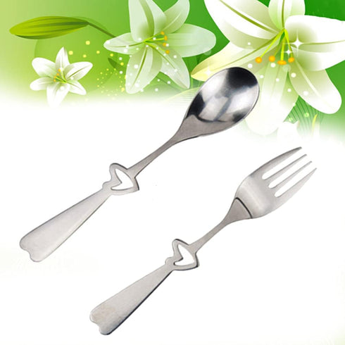 OSALADI Stainless Steel Flatware Set, Hollow Heart Spoon Fork, Portable Travel Camping Cutlery, Random Style