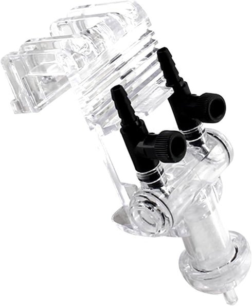 2-Way Aquarium Air Check Flow Control, Check Valve & Switch Gang Valve, Aquarium Accessories (Clear, Black)